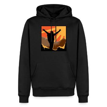 Montagne montagne nature randonnée alpinisme alpes terre - Sweat à capuche Premium bio Homme - noir - Devant - Nico (187cm)