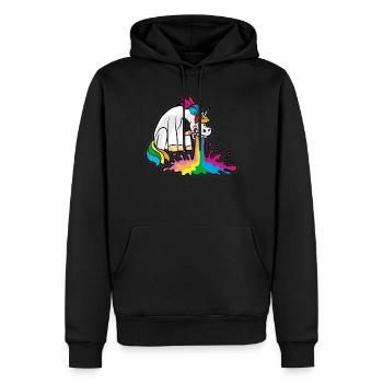 Caca Licorne Caca Passer Breaking Drôle - Sweat à capuche Premium bio Homme - noir - Devant - Nico (187cm)