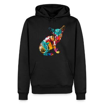 Polygone de Sphynx - Sweat à capuche Premium bio Homme - noir - Devant - Nico (187cm)