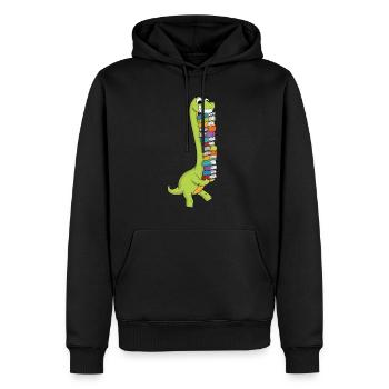Dinosaures Dino Livre Lire Livres de ver de bibliothèque - Sweat à capuche Premium bio Homme - noir - Devant - Nico (187cm)