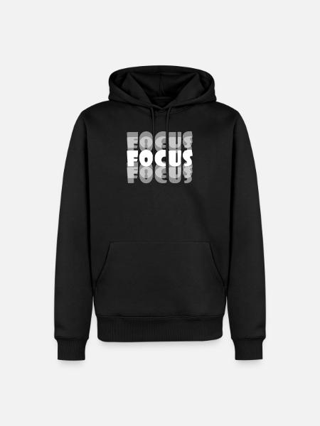 Motivational Focus Tshirt Design Focus - Männer Premium Bio Hoodie - Schwarz