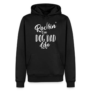 Rockin The Dog Dad Life Pet Lover Gift Design - Sweat à capuche Premium bio Homme - noir - Devant - Nico (187cm)