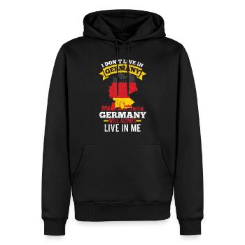 Deutschland - Männer Premium Bio Hoodie - Schwarz - Vorne - Nico (187cm)
