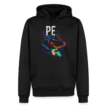 Polygone de professeur d'éducation physique - Sweat à capuche Premium bio Homme - noir - Devant - Nico (187cm)