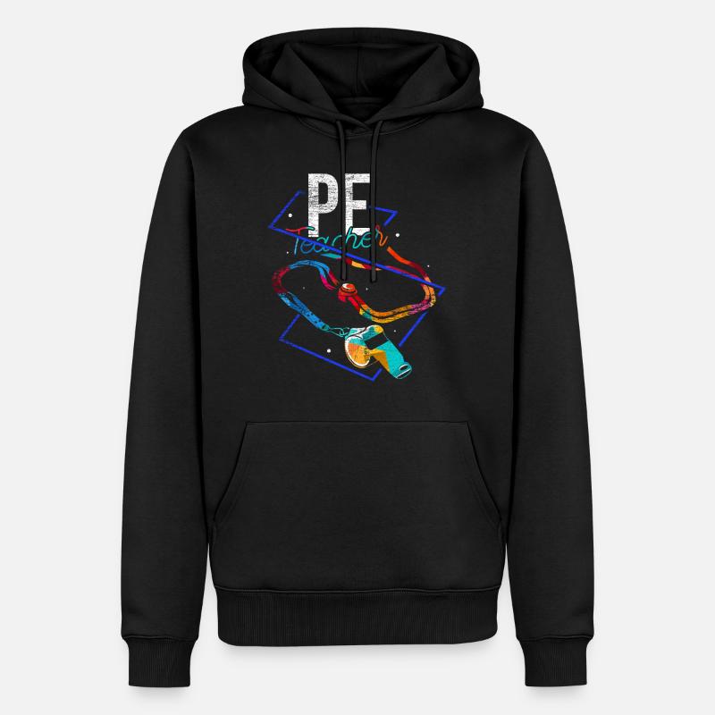 Polygone de professeur d'éducation physique - Sweat à capuche Premium bio Homme - noir