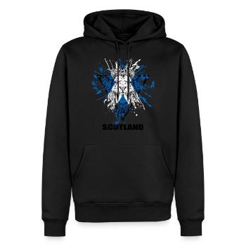 Écosse - Sweat à capuche Premium bio Homme - noir - Devant - Nico (187cm)