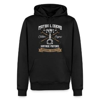Légende du moteur - Sweat à capuche Premium bio Homme - noir - Devant - Nico (187cm)