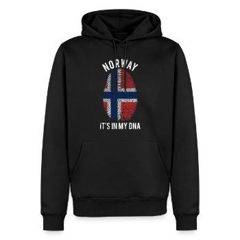 Norvège pays cadeau d'empreintes digitales - Sweat à capuche Premium bio Homme - noir - Devant - Nico (187cm)