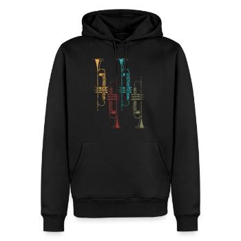 Trompete Retro Geschenk - Männer Premium Bio Hoodie - Schwarz - Vorne - Nico (187cm)