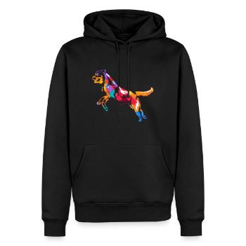 Rottweiler Polygone - Sweat à capuche Premium bio Homme - noir - Devant - Nico (187cm)