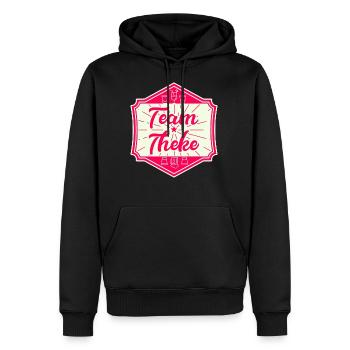 Team Theke - Teamshirt für den Sommer - Männer Premium Bio Hoodie - Schwarz - Vorne - Nico (187cm)