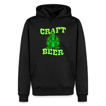 Bière artisanale - Sweat à capuche Premium bio Homme - noir - Devant - Nico (187cm)