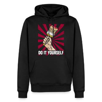 DO IT YOURSELF Maler und Lakierer Hobby Pinsel - Männer Premium Bio Hoodie - Schwarz - Vorne - Nico (187cm)