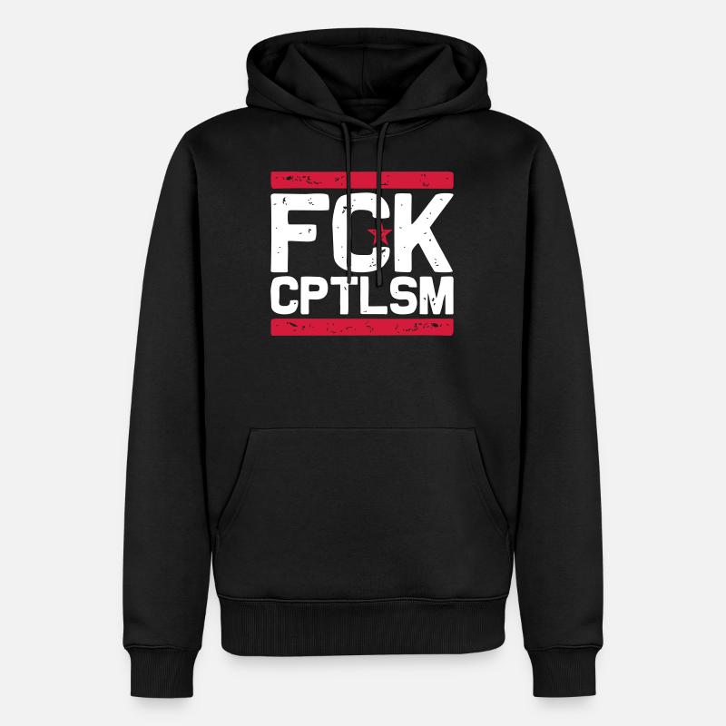 FCK CPTLSM (blanc) - Sweat à capuche Premium bio Homme - noir