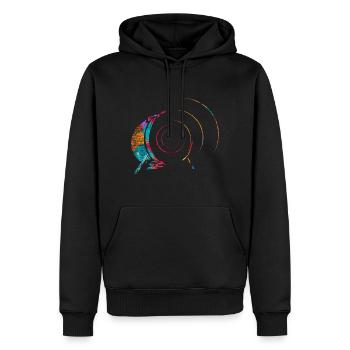 Cadeau Drum n Bass - Sweat à capuche Premium bio Homme - noir - Devant - Nico (187cm)