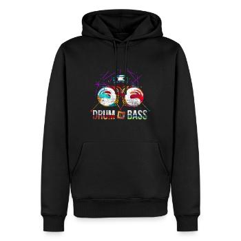 Cadeau Drum n Bass - Sweat à capuche Premium bio Homme - noir - Devant - Nico (187cm)