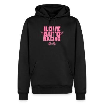 Course course voiture automobile course automobile - Sweat à capuche Premium bio Homme - noir - Devant - Nico (187cm)