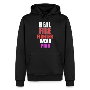 Héros des pompiers - Sweat à capuche Premium bio Homme - noir - Devant - Nico (187cm)