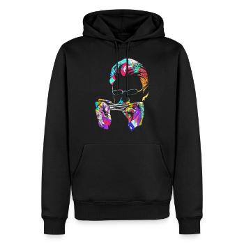 Mundharmonika - Männer Premium Bio Hoodie - Schwarz - Vorne - Nico (187cm)