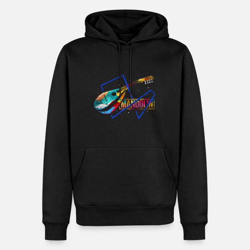 Mandoline Polygon Geschenk - Männer Premium Bio Hoodie - Schwarz