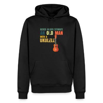Ukulele Papa Opa - Männer Premium Bio Hoodie - Schwarz - Vorne - Nico (187cm)