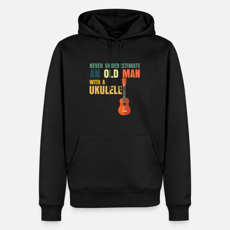 Ukulélé Papa Papy - Sweat à capuche Premium bio Homme - noir