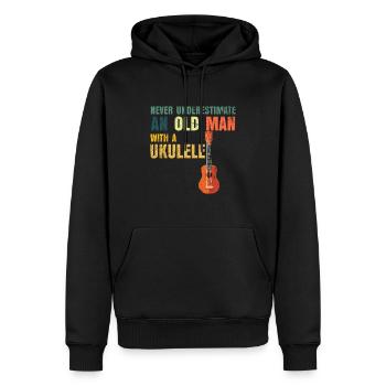 Ukulele Alter Mann Papa Opa Geschenk - Männer Premium Bio Hoodie - Schwarz - Vorne - Nico (187cm)
