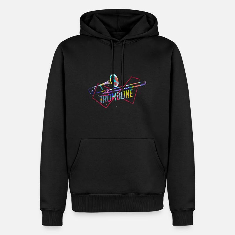 Posaune Geschenk - Männer Premium Bio Hoodie - Schwarz