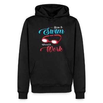 Paroles de nageur nage cadeau lunettes de natation - Sweat à capuche Premium bio Homme - noir - Devant - Nico (187cm)