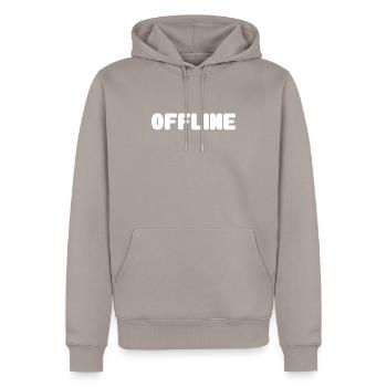 hors-ligne - Sweat à capuche Premium bio Homme - taupe - Devant - Nico (187cm)