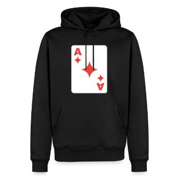 big check ace playing card - Men’s Premium Organic Hoodie - black - Front - Nico (187cm)