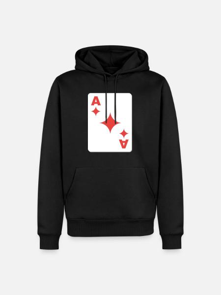 big check ace playing card - Men’s Premium Organic Hoodie - black