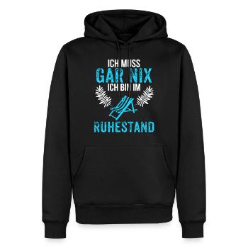 Retraite pension retraite retraite - Sweat à capuche Premium bio Homme - noir - Devant - Nico (187cm)