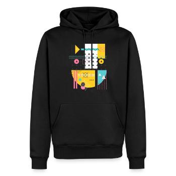Geometrischer Art Deco - Vintage Graphic Geschenkdruck - Männer Premium Bio Hoodie - Schwarz - Vorne - Nico (187cm)