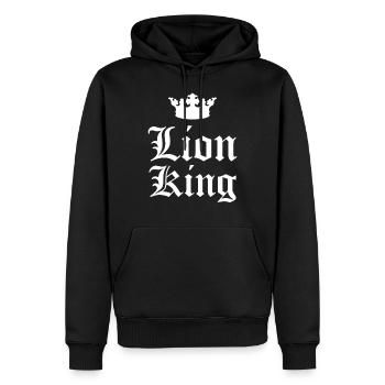 Roi lion - Sweat à capuche Premium bio Homme - noir - Devant - Nico (187cm)