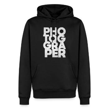 La photographie | Photographes | photographe - Sweat à capuche Premium bio Homme - noir - Devant - Nico (187cm)