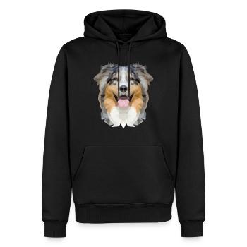 Polygone de berger australien - Sweat à capuche Premium bio Homme - noir - Devant - Nico (187cm)