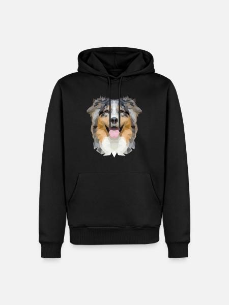 Australian Shepherd Polygon - Männer Premium Bio Hoodie - Schwarz