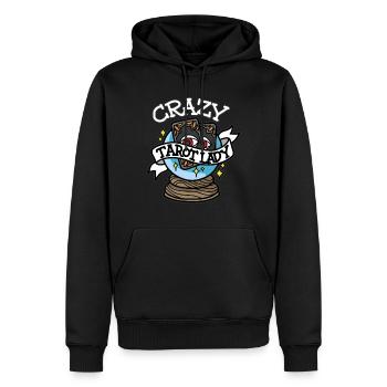 CRAZY TAROT LADY La mort Tarot Cartes Clairvoyant - Sweat à capuche Premium bio Homme - noir - Devant - Nico (187cm)
