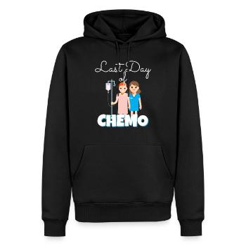 Le dernier jour de la chimiothérapie anticancéreuse - Sweat à capuche Premium bio Homme - noir - Devant - Nico (187cm)
