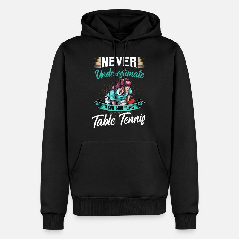 tennis de table - Sweat à capuche Premium bio Homme - noir