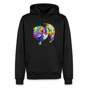 Cadeau cochon d'Inde - Sweat à capuche Premium bio Homme - noir - Devant - Nico (187cm)