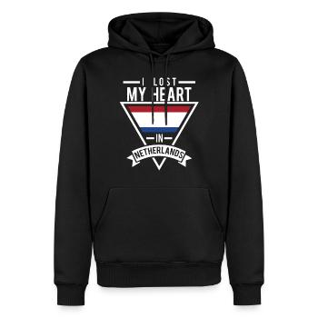 Amoureux des pays-bas - Sweat à capuche Premium bio Homme - noir - Devant - Nico (187cm)