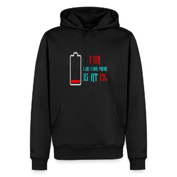 Run Like Your Phone Is At 1% - Männer Premium Bio Hoodie - Schwarz - Vorne - Nico (187cm)