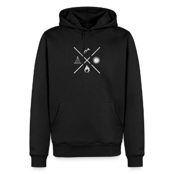 Chemise de plein air - Sweat à capuche Premium bio Homme - noir - Devant - Nico (187cm)