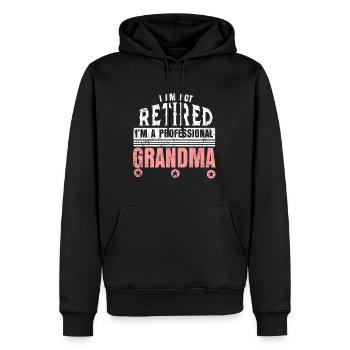 Grand-mère retraite retraité grand-mère cadeau - Sweat à capuche Premium bio Homme - noir - Devant - Nico (187cm)
