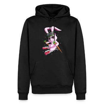 Ski Hase Neige Skihase Häschen Skirulaub Piste - Sweat à capuche Premium bio Homme - noir - Devant - Nico (187cm)