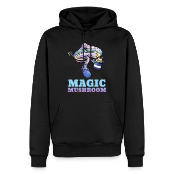 Trippy Psilocybin Fliegenpilz Geschenk Psy & Goa - Männer Premium Bio Hoodie - Schwarz - Vorne - Nico (187cm)