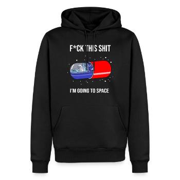 Astronaut in Mdma Pille, High im Weltraum Goa Fan - Männer Premium Bio Hoodie - Schwarz - Vorne - Nico (187cm)