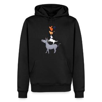Musiciens de la ville de Brême, cadeau de Brême - Sweat à capuche Premium bio Homme - noir - Devant - Nico (187cm)